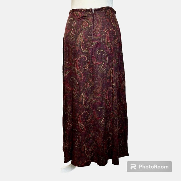 Vintage Jaclyn Smith Maxi Skirt Size 8 Whimsigoth Grunge Y2K Paisley Rayon Fairy - Picture 1 of 8